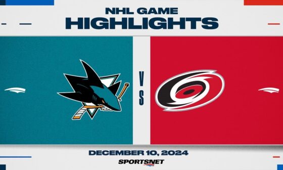 NHL Highlights | Sharks vs. Hurricanes - December 10, 2024