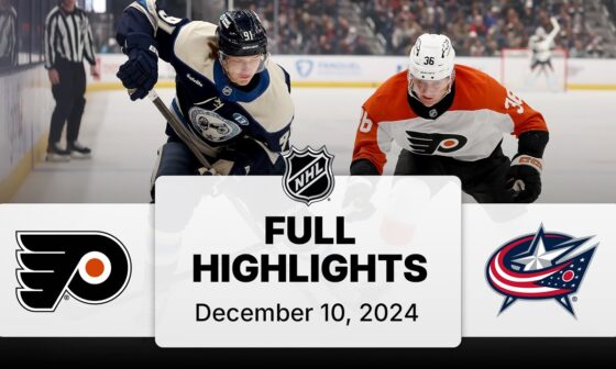 NHL Highlights | Flyers and Blue Jackets - December 10, 2024