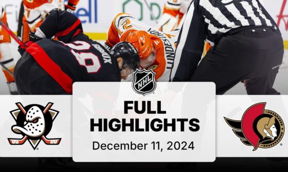 NHL Highlights | Ducks vs. Senators | December 11, 2024