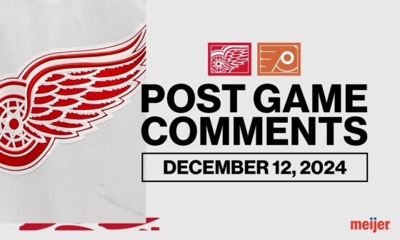 Dylan Larkin, Cam Talbot & Derek Lalonde Post Game vs PHI | Dec. 12, 2024