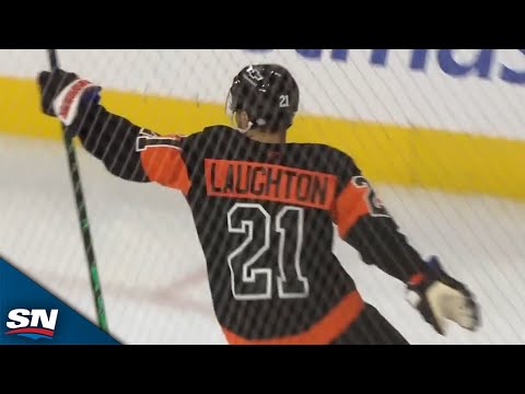 Flyers' Scott Laughton RIPS Slapshot for Unconventional Breakaway Goal