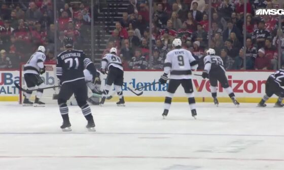 Brett Pesce scores a shorthanded goal against the Los Angeles Kings