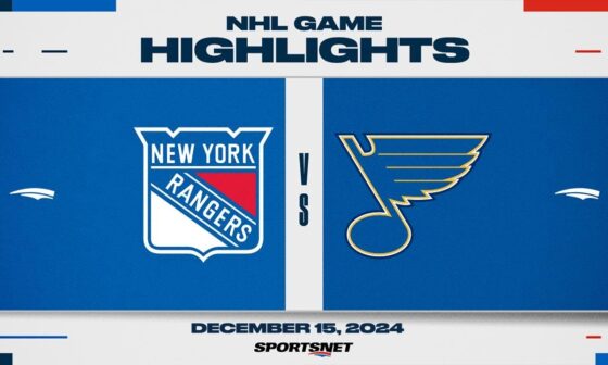 NHL Highlights | Rangers vs. Blues - December 15, 2024