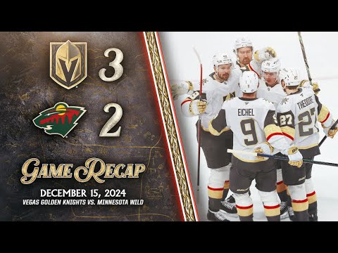 HIGHLIGHTS | Vegas Golden Knights 3, Minnesota Wild 2 | Dec. 15, 2024