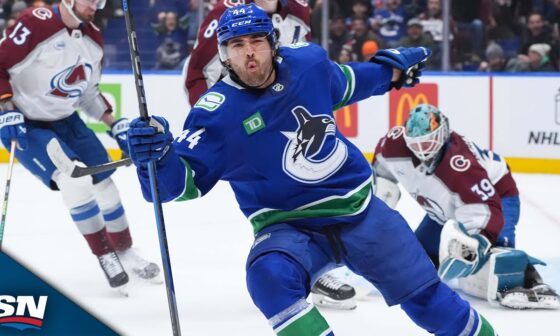 Canucks' Kiefer Sherwood Notches First Career Hat Trick vs. Avalanche