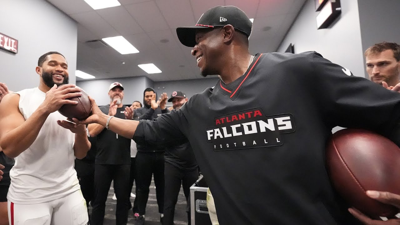 Raheem Morris locker room speech following primetime win over Las Vegas Raiders | Atlanta Falcons