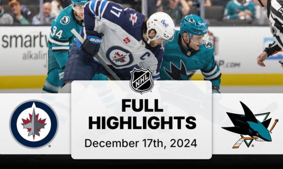 NHL Highlights | Jets vs. Sharks | December 17, 2024