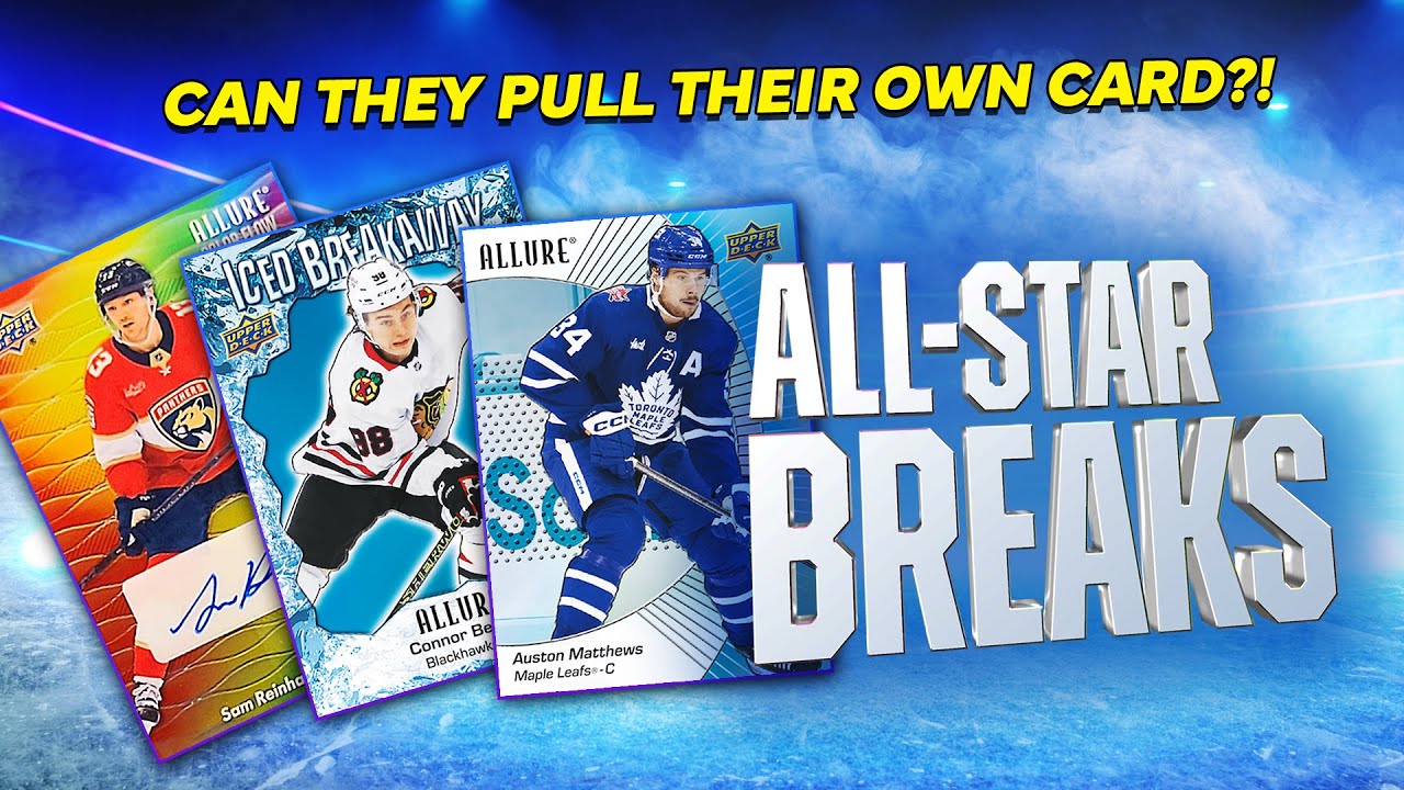 Matthews, Bedard, Reinhart Open Packs of Hockey Cards | All-Star Breaks