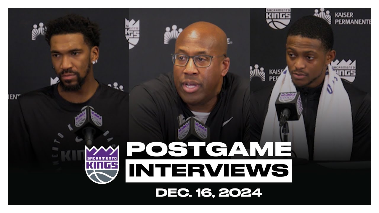 Malik Monk, De'Aaron Fox, and Coach Brown | Post Game Interviews 12.16.24