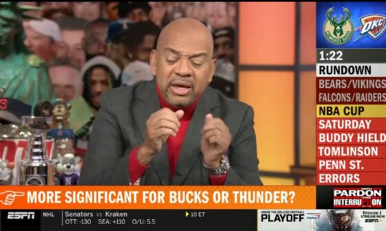 Pardon the Interruption | Michael Wilbon: Bigger statement game tonight: Milwaukee Bucks or Thunder?