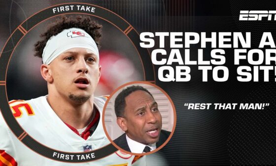 REST THAT MAN! 🗣️ Stephen A. calls for Patrick Mahomes to sit in Week 16 👀 | First Take