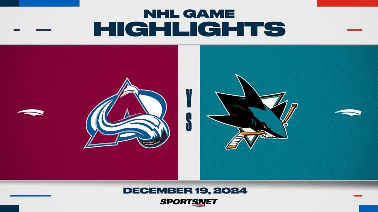 NHL Highlights | Avalanche vs. Sharks - December 19, 2024