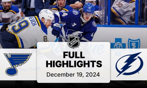 NHL Highlights | Blues vs. Lightning | December 19, 2024