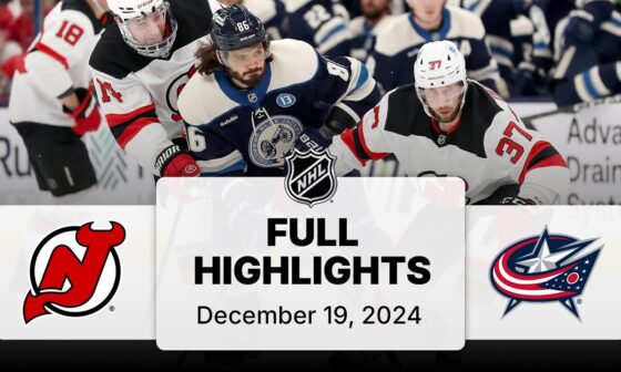 NHL Highlights | Devils vs. Blue Jackets | December 19, 2024