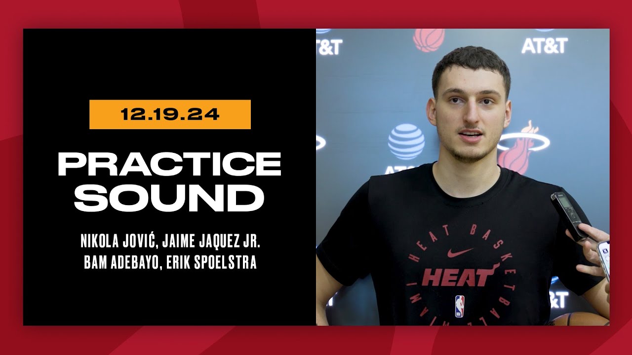 Nikola Jović, Jaime Jaquez Jr., Bam. Adebayo, Erik Spoelstra | Practice Interview | Dec. 19, 2024