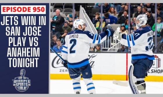 Winnipeg Jets win over San Jose Sharks, play vs. Anaheim tonight