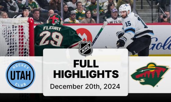 NHL Highlights | Utah Hockey Club vs. Wild | December 20, 2024