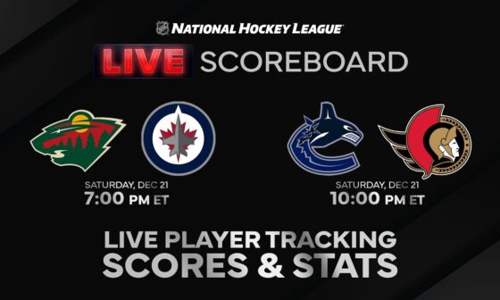 NHL Live Scoreboard and League Updates | Wild vs. Jets and Senators vs Canucks