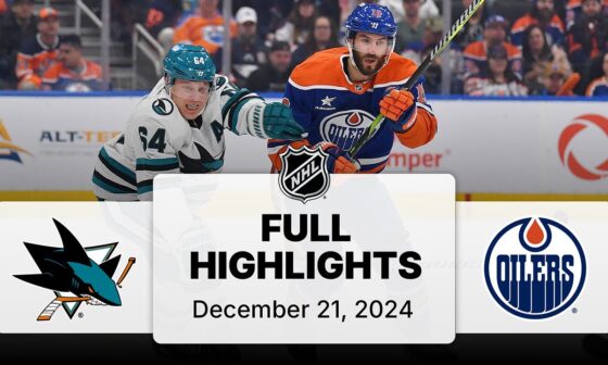 NHL Highlights | Sharks vs. Oilers - December 21, 2024