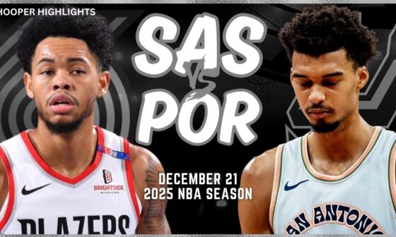 San Antonio Spurs vs Portland Trail Blazers Full Game Highlights | Dec 21 | 2025 NBA Season