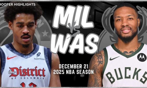 Milwaukee Bucks vs Washington Wizards Full Game Highlights | Dec 21 | 2025 NBA Season