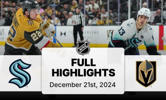 NHL Highlights | Kraken vs. Golden Knights - December 21, 2024