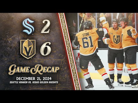 HIGHLIGHTS | Vegas Golden Knights 6, Seattle Kraken 2 | Dec. 21, 2024