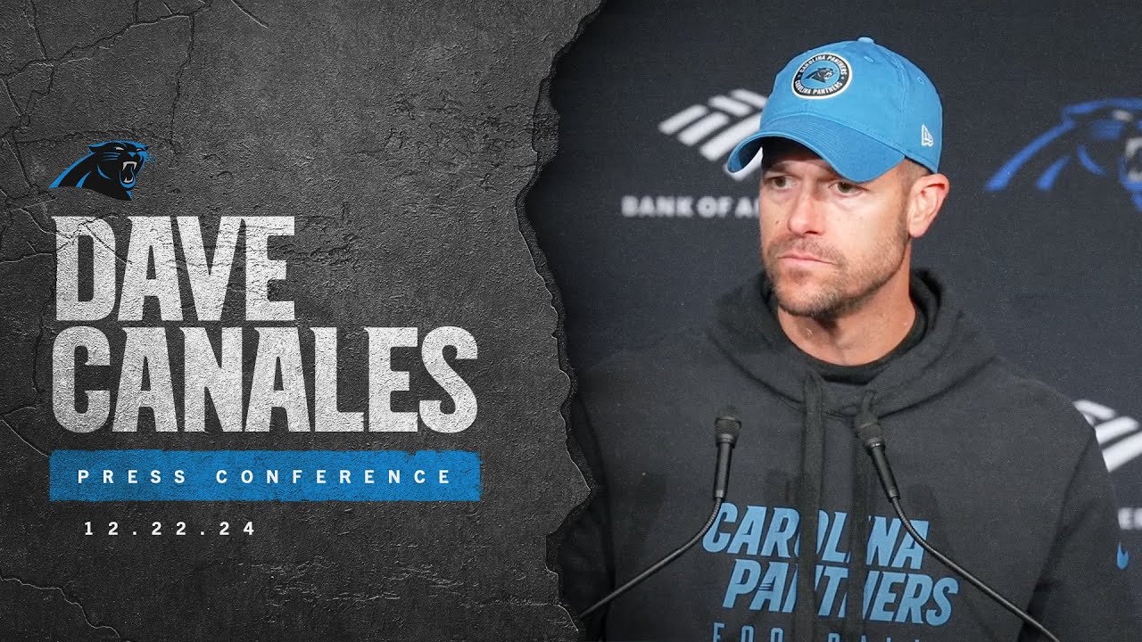 Dave Canales speaks after Panthers 36-30 win over the Cardinals