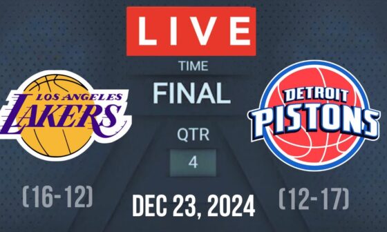 NBA LIVE! LOS ANGELES LAKERS VS DETROIT PISTONS I NBA 2K25 December 23, 2024 PISTONS vs LAL 2K25