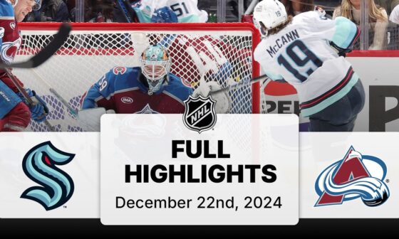 NHL Highlights | Kraken vs. Avalanche - December 22, 2024