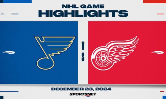 NHL Highlights | Blues vs. Red Wings - December 23, 2024