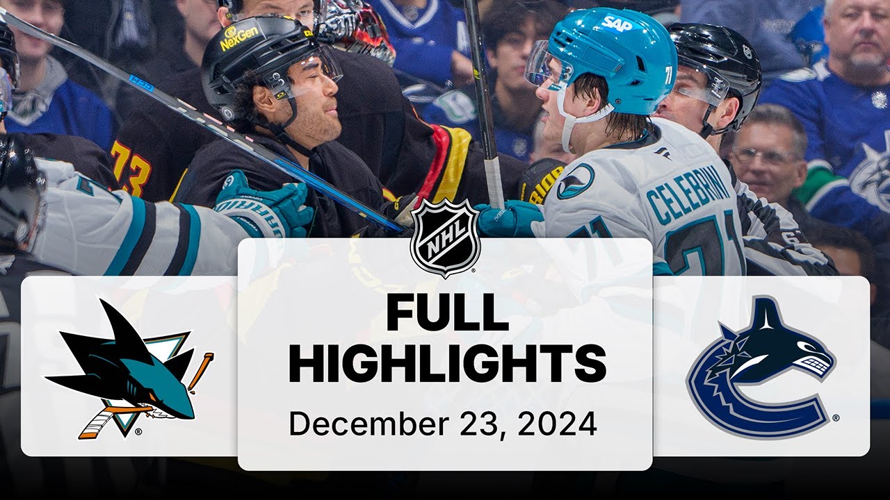 NHL Highlights | Sharks vs. Canucks | December 23, 2024