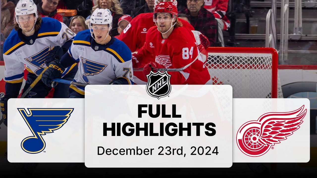 NHL Highlights | Blues vs. Red Wings | December 23, 2024