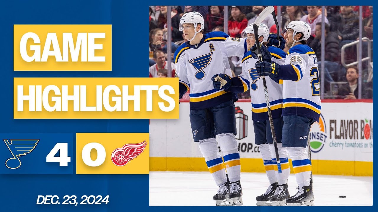 Game Highlights: Blues 4, Red Wings 0