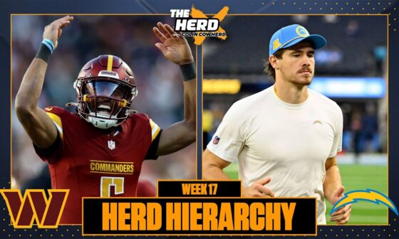 Herd Hierarchy: Commanders and Chargers highlight Colin's Week 17 Nice List | NFL | THE HERD