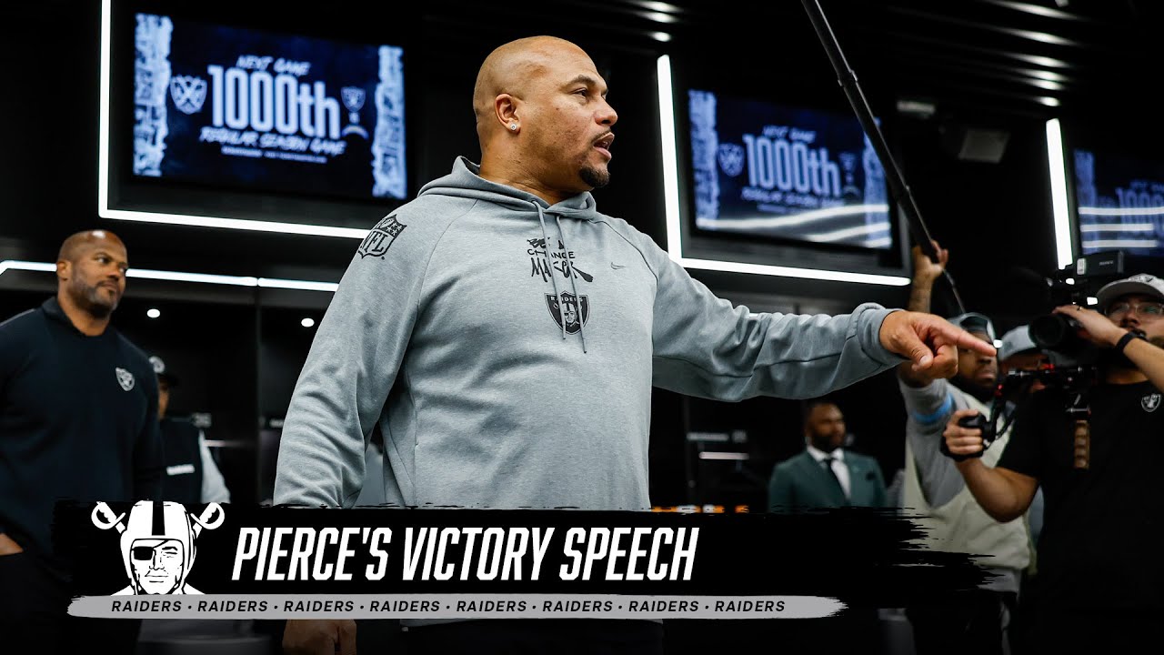 Antonio Pierce's Locker Room Victory Speech vs. Jaguars | Raiders | NFL