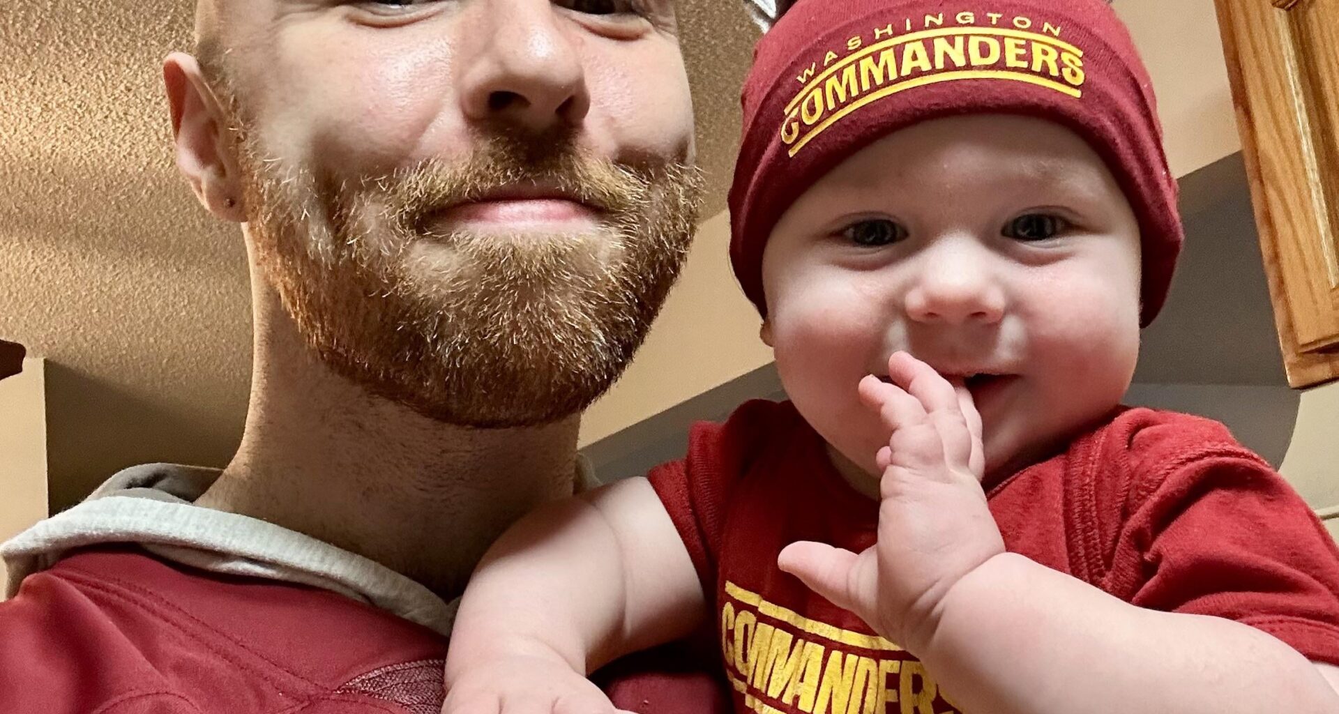 My son (9 months) and I (36 years) getting ready to watch the first 11 win Washington season either of us has ever seen