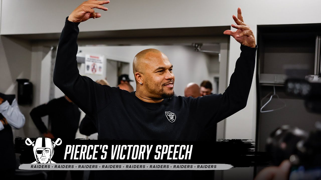 Antonio Pierce's Locker Room Victory Speech vs. Saints | Raiders | NFL