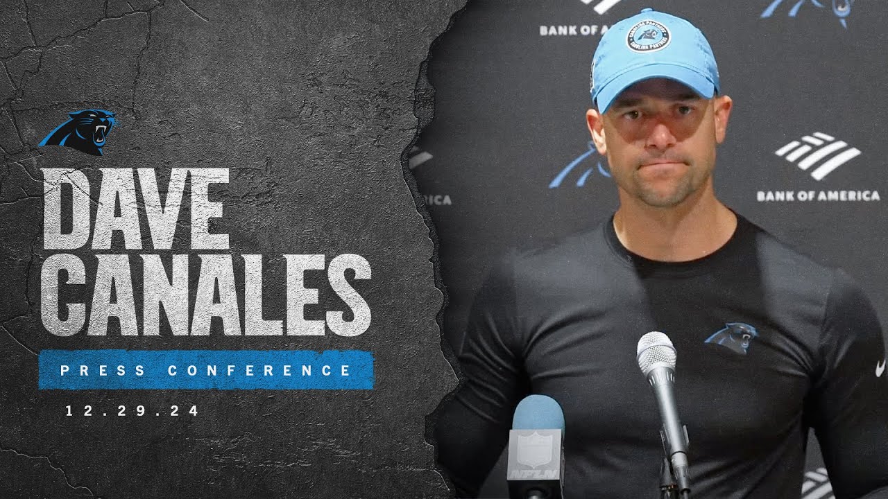 Dave Canales speaks to the media after Week 17 matchup with the Tampa Bay Buccaneers