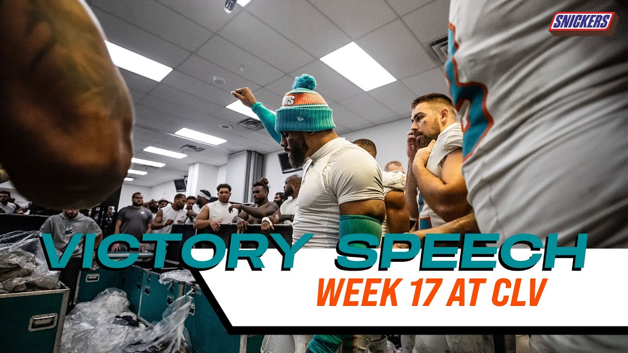 POSTGAME LOCKER ROOM SPEECH AFTER WEEK 17 WIN OVER CLEVELAND BROWNS | MIAMI DOLPHINS