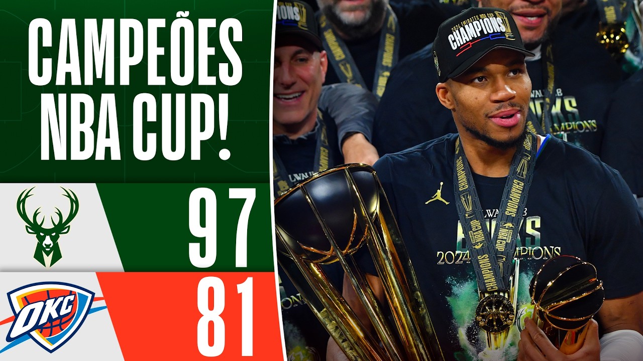 BUCKS vencem THUNDER e são campeões da NBA CUP com show de GIANNIS ANTETOKOUNMPO | MELHORES MOMENTOS