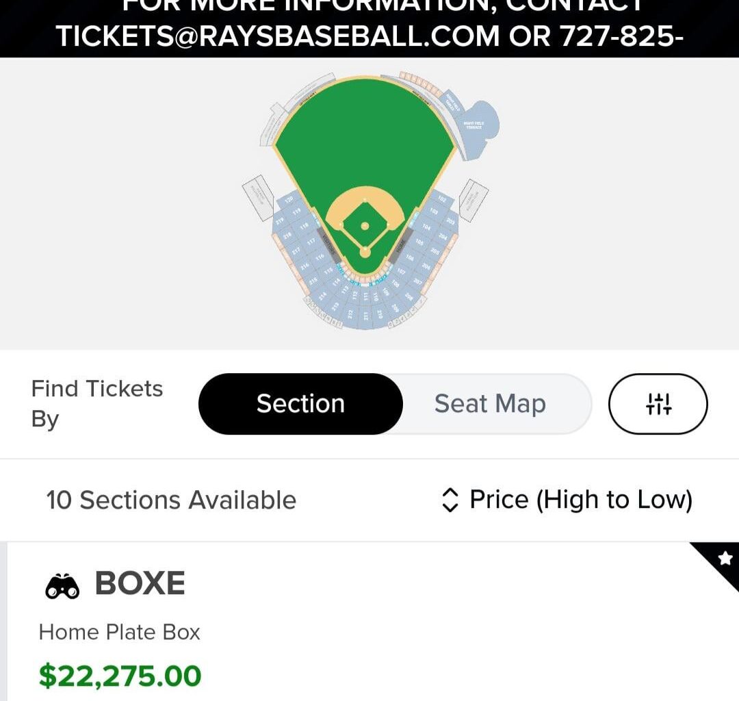 22k for season tickets behind home plate.