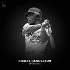 The Dodgers mourn the passing of Rickey Henderson, legend and Hall of Famer. The organization was privileged to have a small part in his career, and we offer our heartfelt condolences to his family, friends and fans.