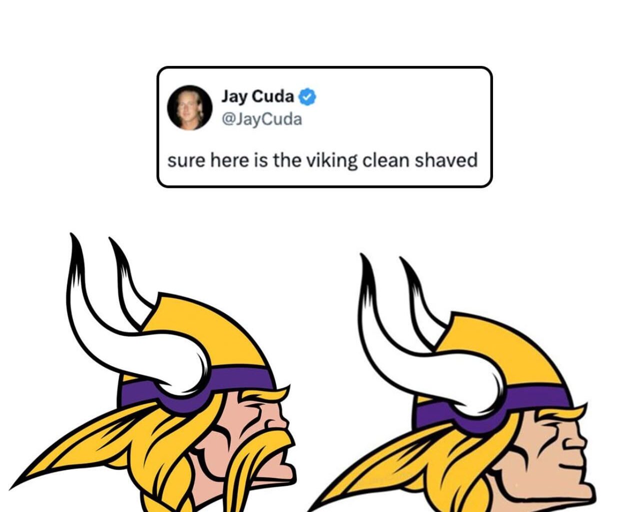 THE VIKING LOGO IS SAM DARNOLD WITH A BEARD