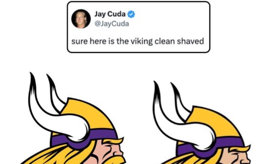 THE VIKING LOGO IS SAM DARNOLD WITH A BEARD