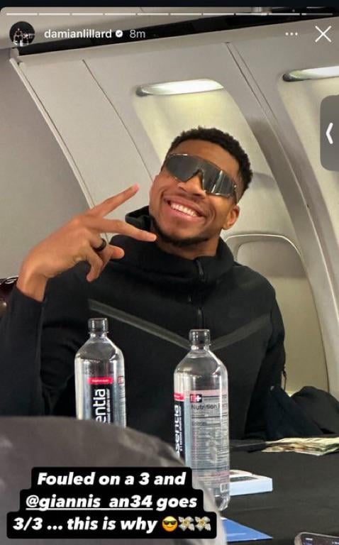 Dame posts Giannis on his IG story. Vibes are immaculate.😎