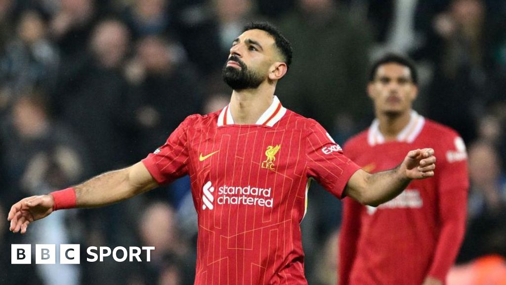 Mohamed Salah reacts after Liverpool's draw with Newcastle