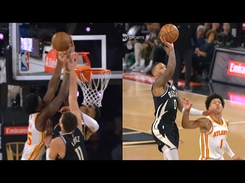 Giannis insane block and Damian Lillard dagger vs Hawks