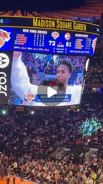 Shedeur in NY for whatever reason at a midseason Knicks game