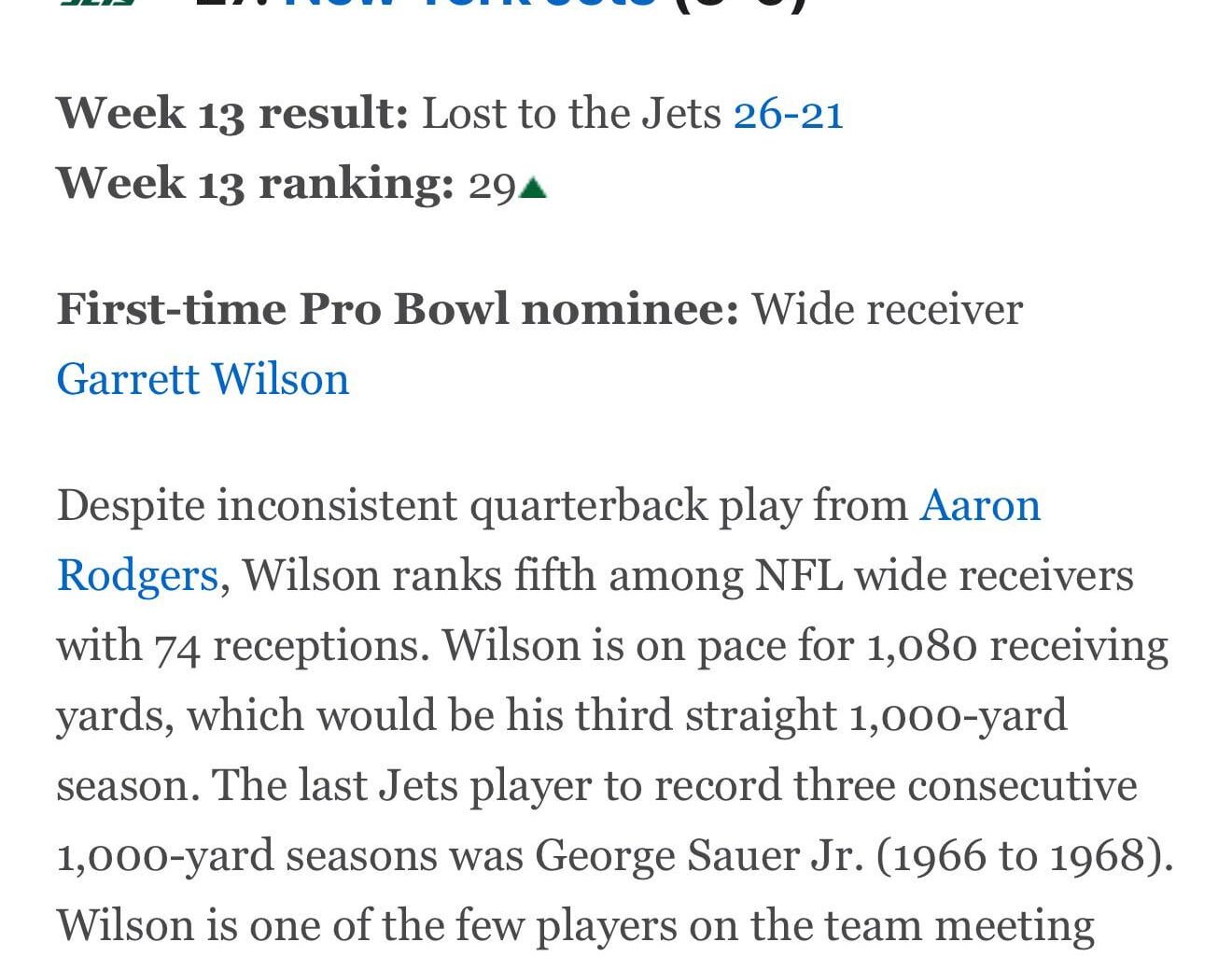 ESPN power rankings show the Jets losing to the Jets…